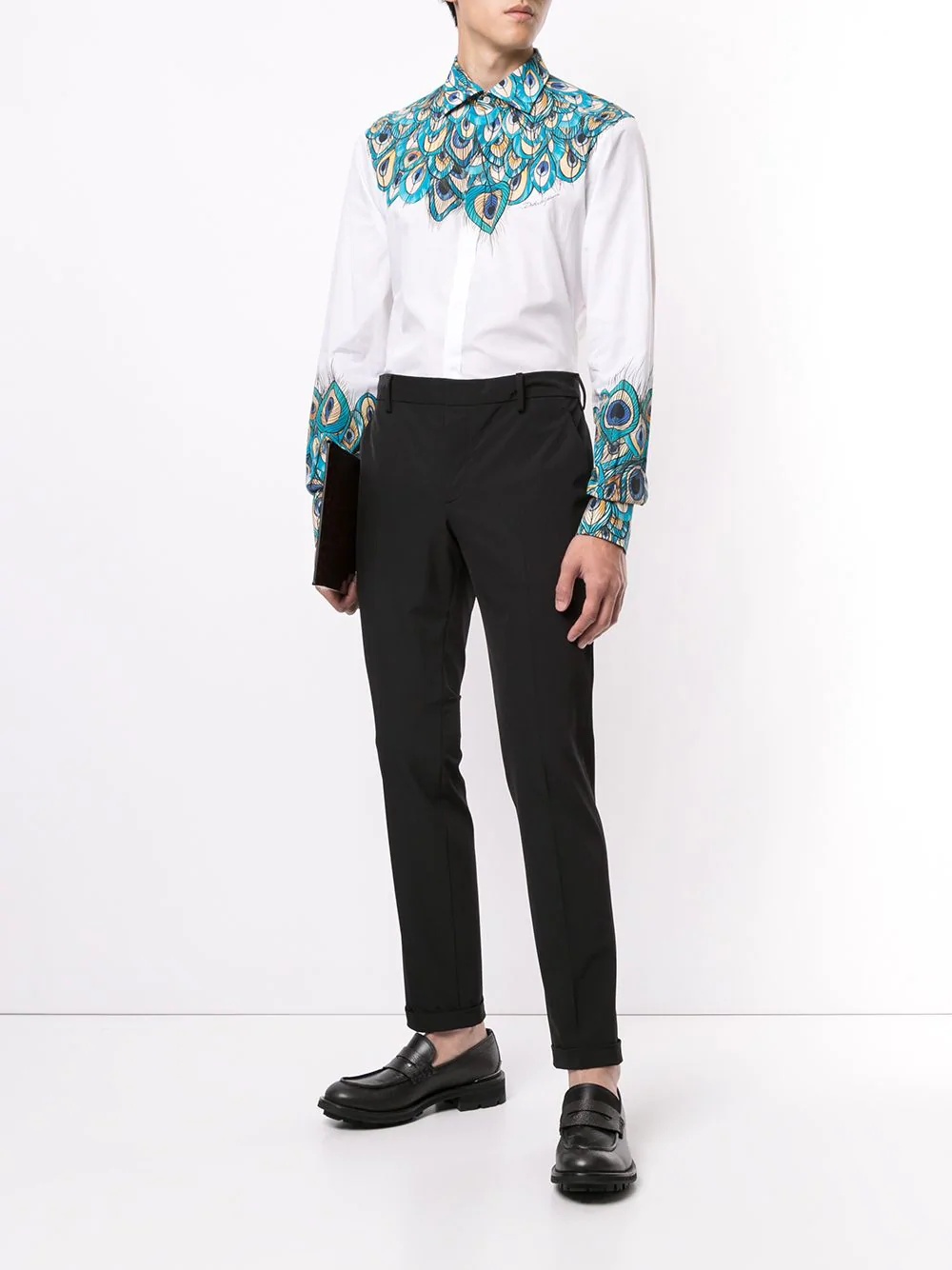 Peacock-print long-sleeve shirt - 2