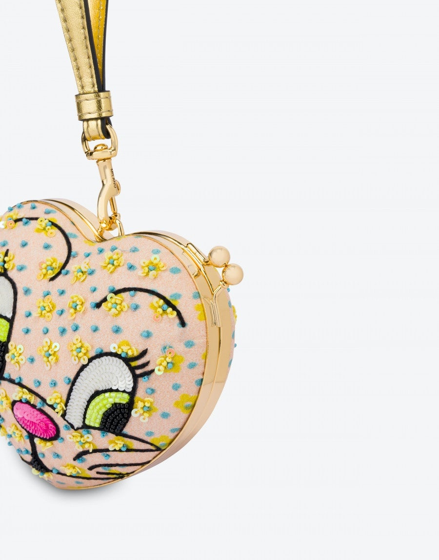 CAT EMBROIDERY HEART BAG - 4