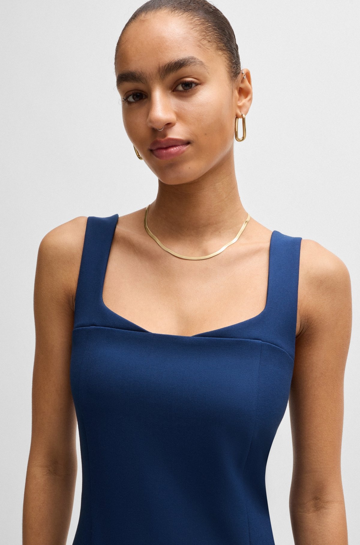 BODYCON MIDI DRESS IN STRETCH FABRIC - 5