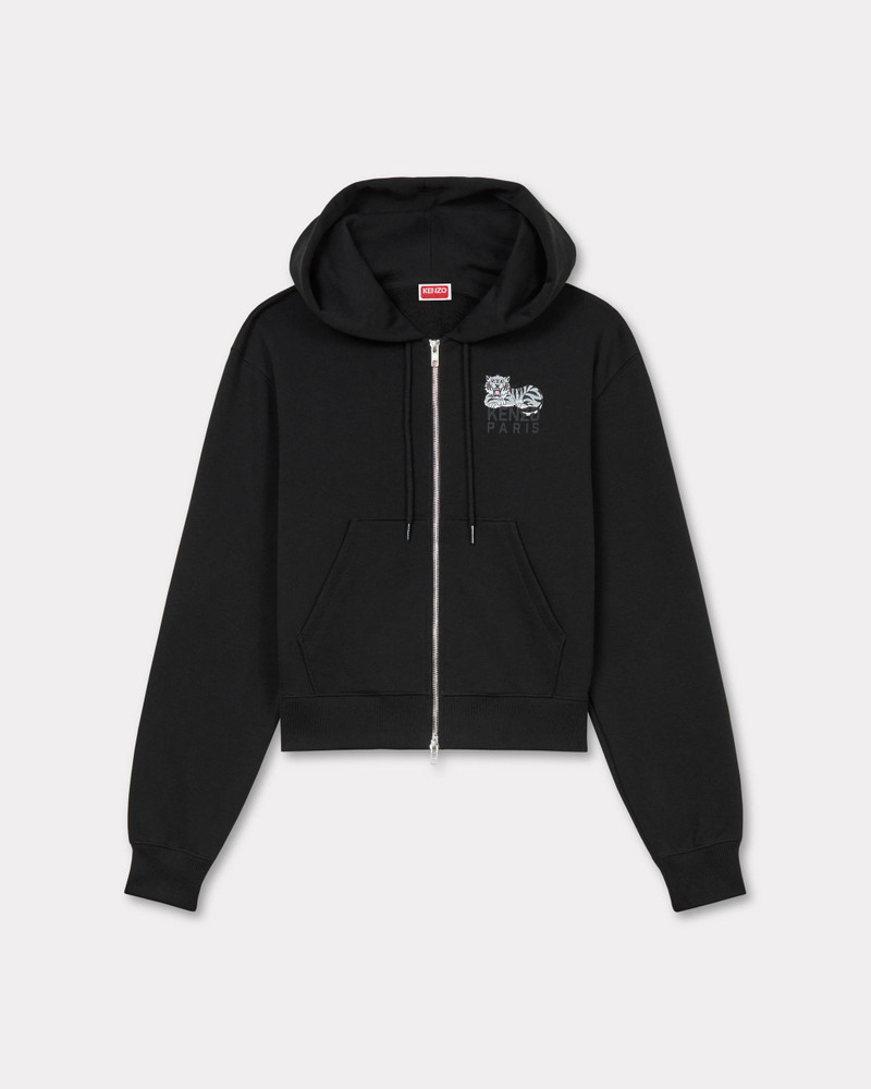 'KENZO Happy Tiger' zipped hoodie in cotton 1