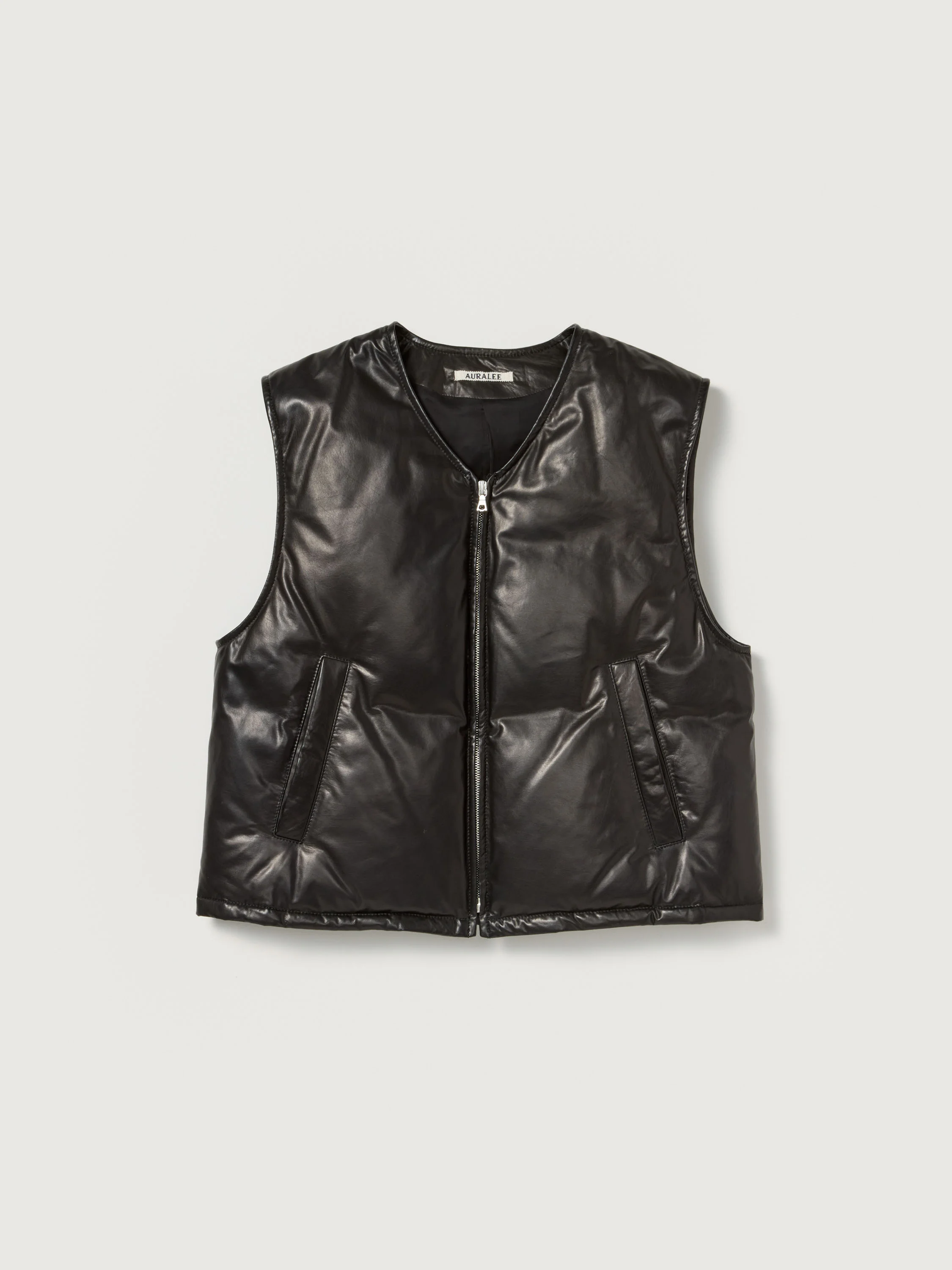 FINE CALF LEATHER DOWN VEST - 1