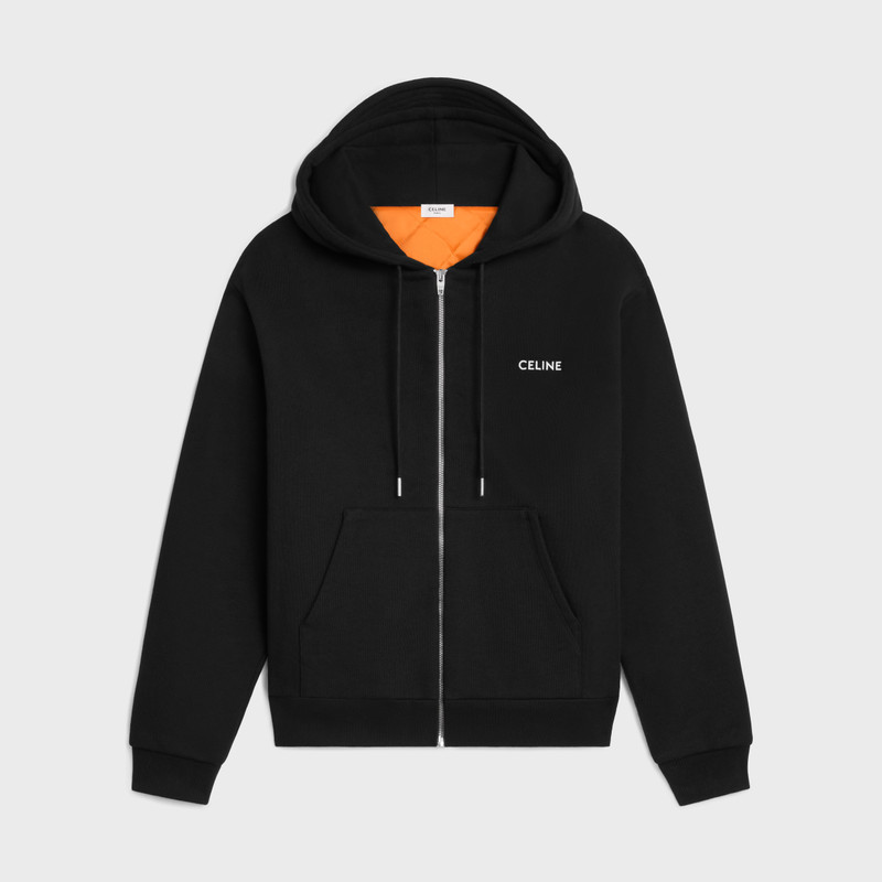 celine zipped hoodie in cotton fleece 1