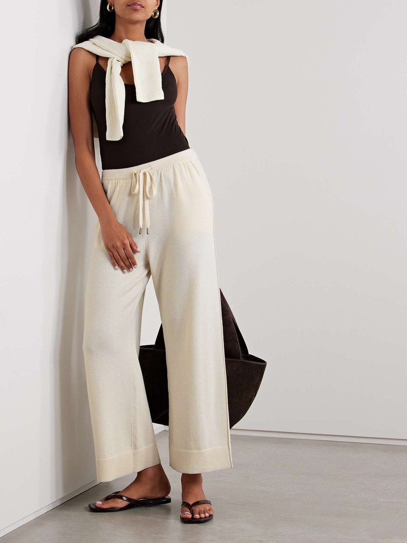 SIMKHAI Celine cotton and cashmere-blend wide-leg pants outlook