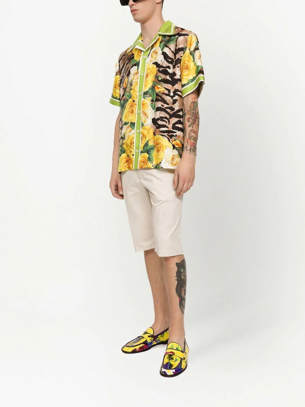 logo-patch chino shorts - 2