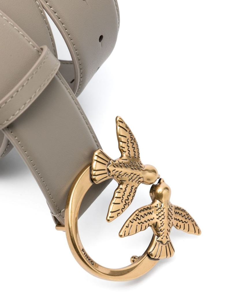 PINKO Love Birds-buckle leather belt outlook