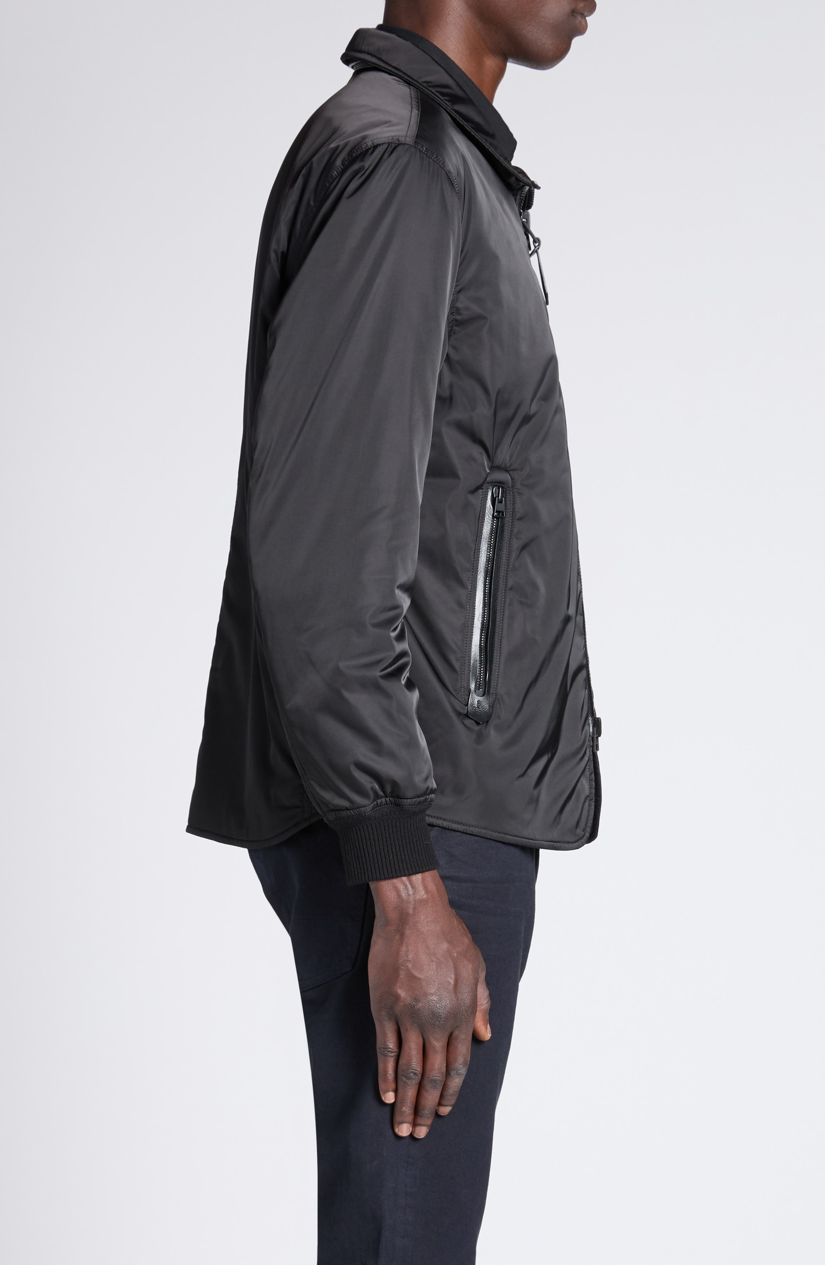 TOM FORD Microfiber Techno Satin Jacket in Lb999 Black at Nordstrom - 4
