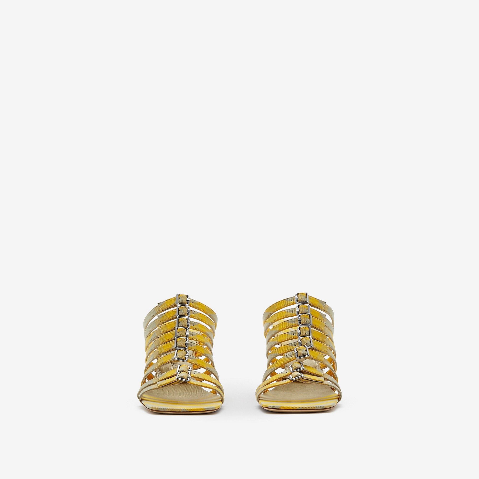 Check Cotton Step Sandals - 3