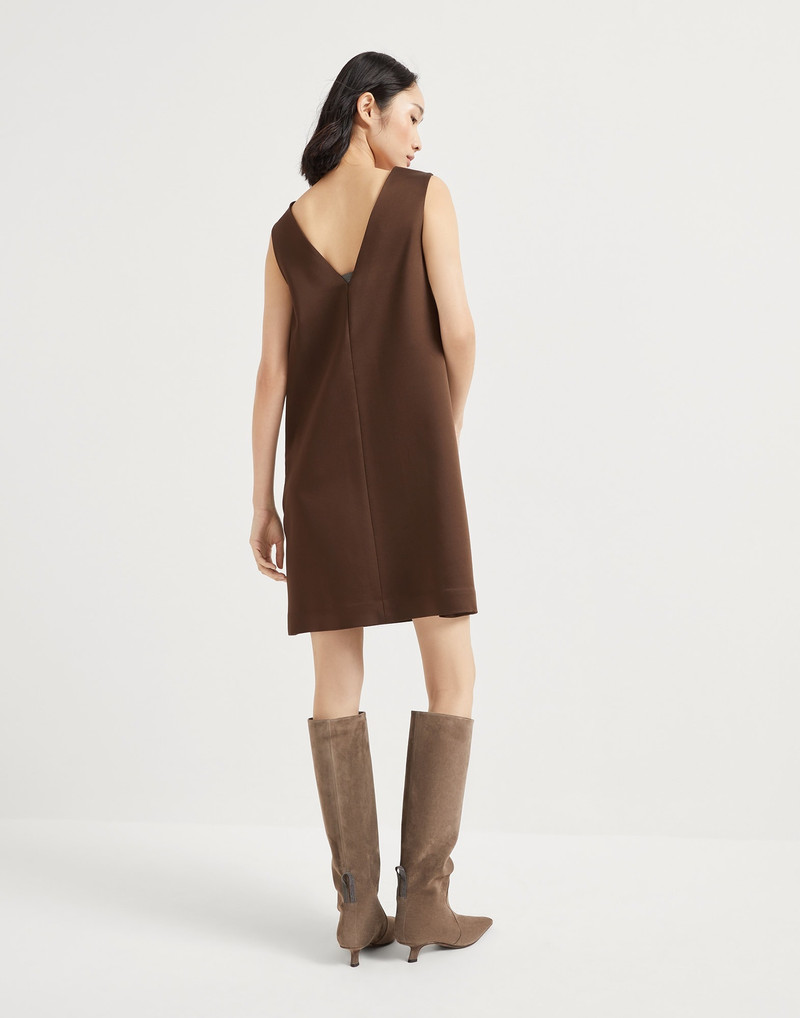 Brunello Cucinelli Satin cady mini dress with monili outlook