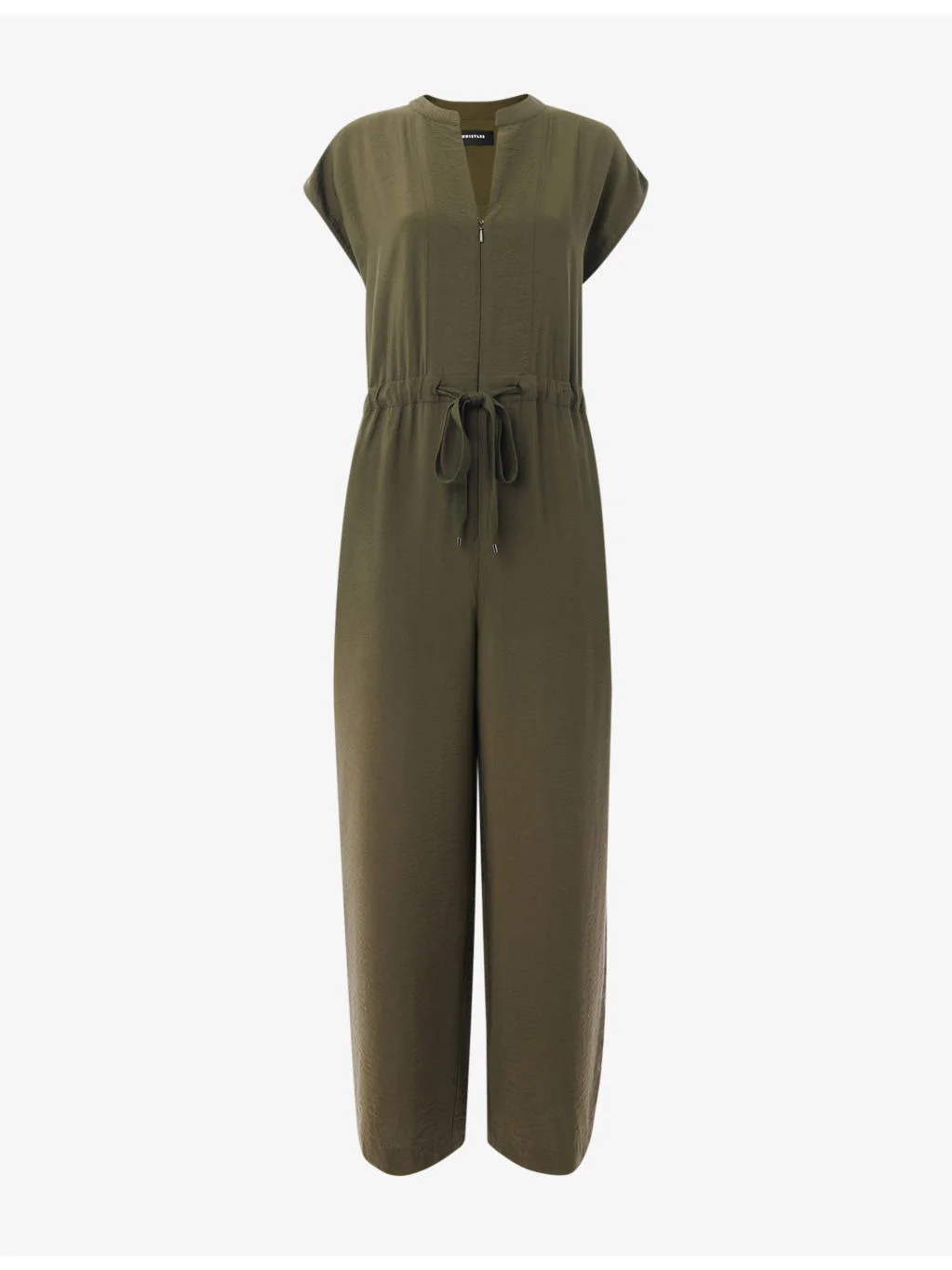 Cap-Sleeved Drawstring-Waist Woven Jumpsuit - 1