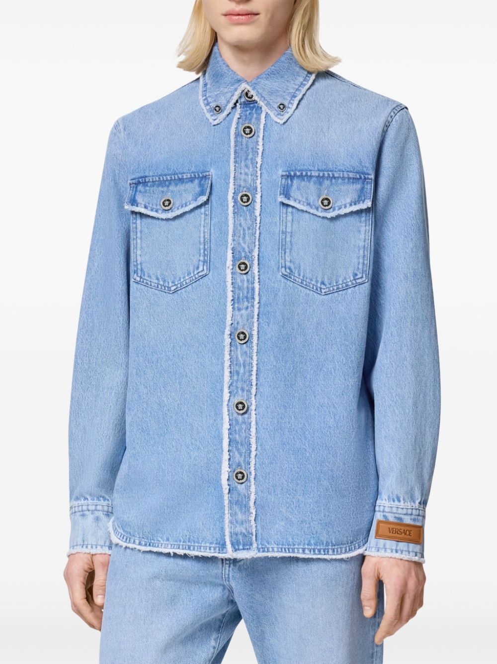 frayed denim overshirt - 3
