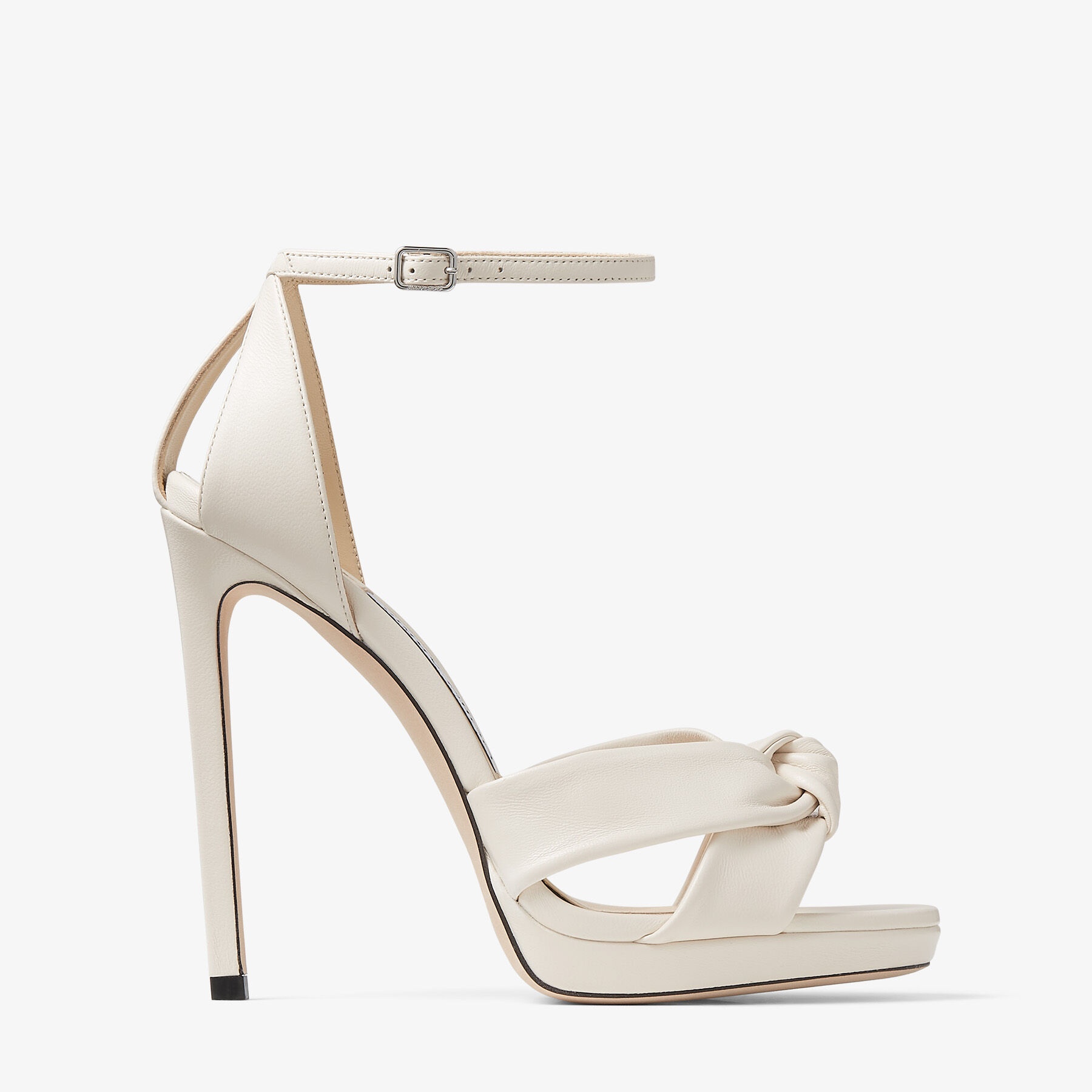 Rosie 120
Latte Nappa Leather Platform Sandals - 1