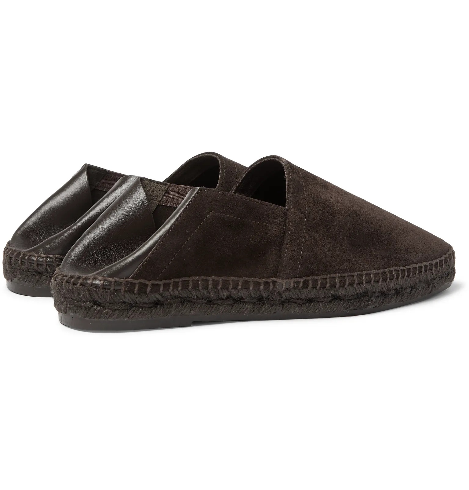 Barnes Collapsible-Heel Suede and Leather Espadrilles - 18