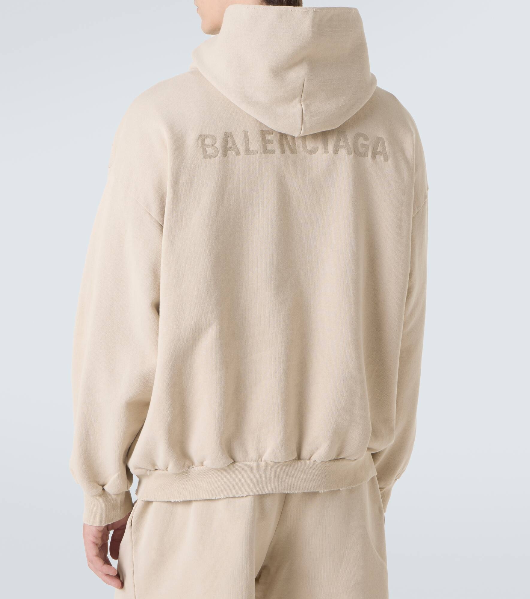 BALENCIAGA★l Logo フーディー BALENCIAGA Logo cotton fleece hoodie | REVERSIBLE