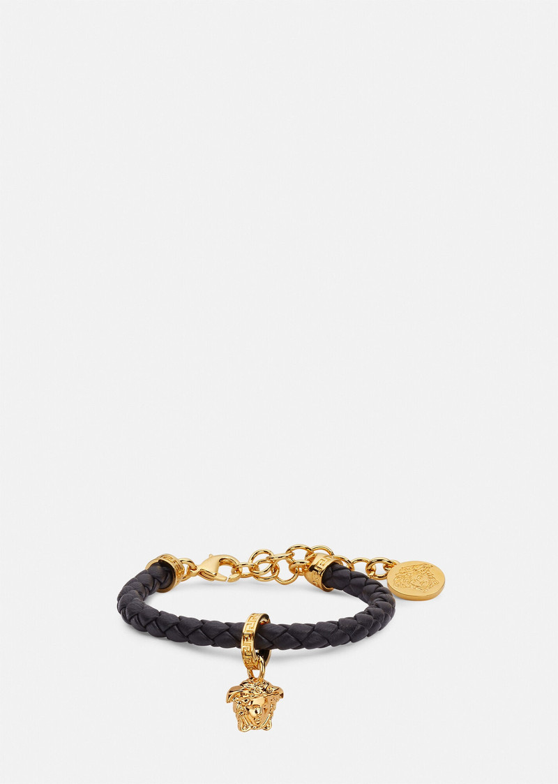 Braided Leather Charm Bracelet - 1