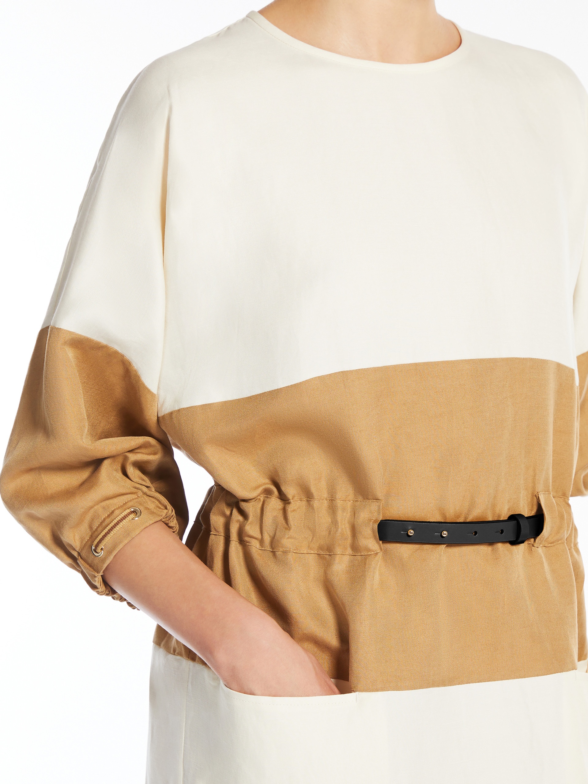 VASTO Silk and linen T-shirt dress - 5