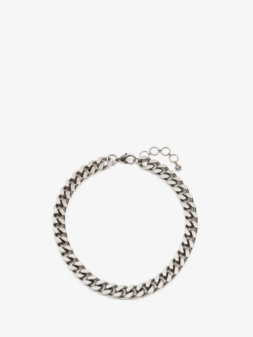 Chain Choker in Antique Silver - 1
