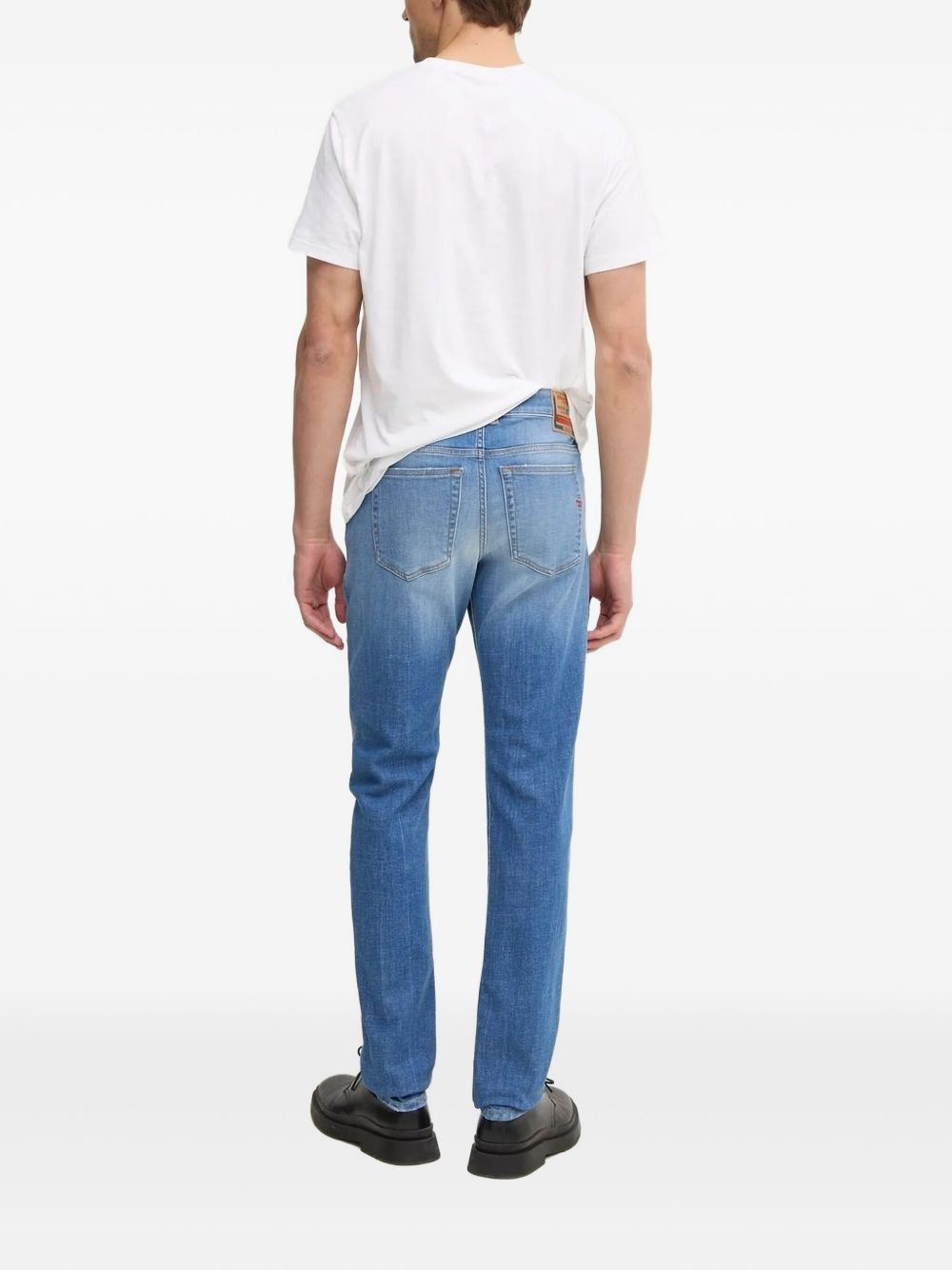 logo-plaque cotton jeans - 2