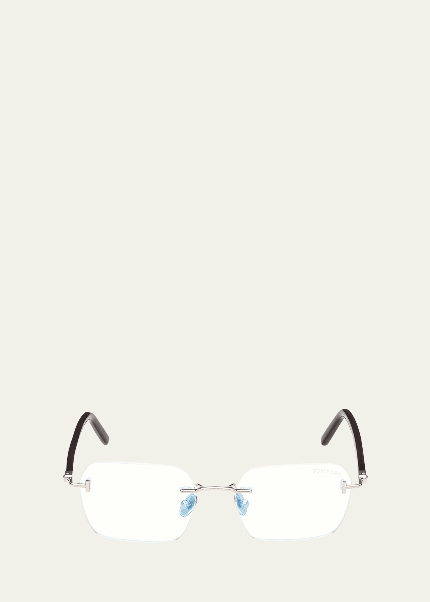 Men's Rimless Rectangle Blue Light-Blocking Glasses - 1