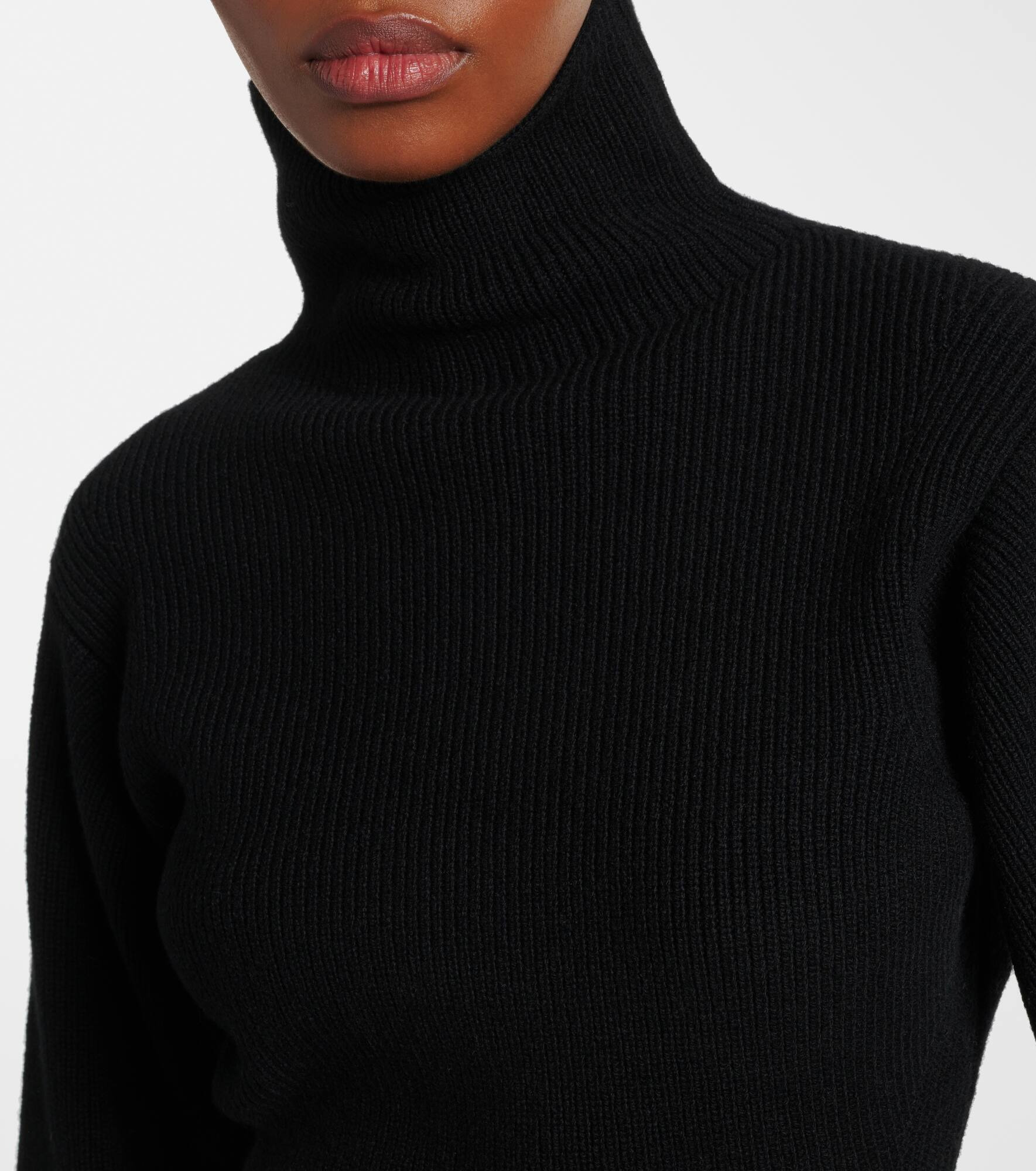Turtleneck wool and cashmere top - 4
