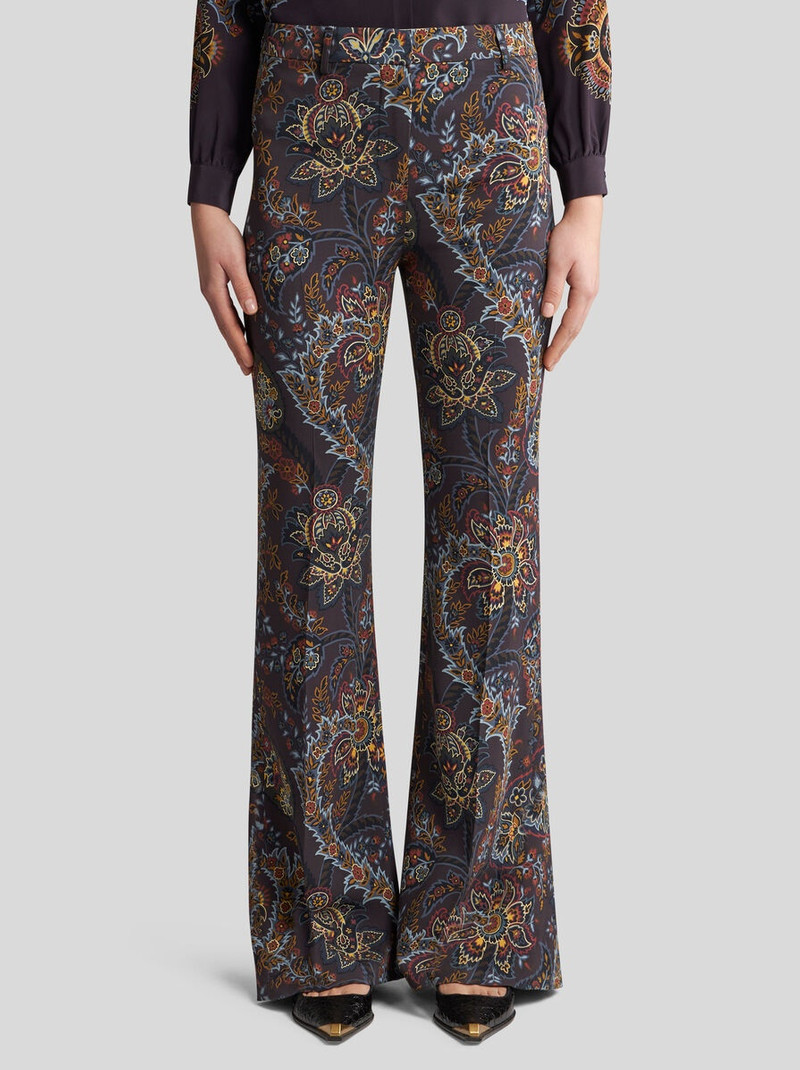 Etro PRINTED CADY TROUSERS outlook