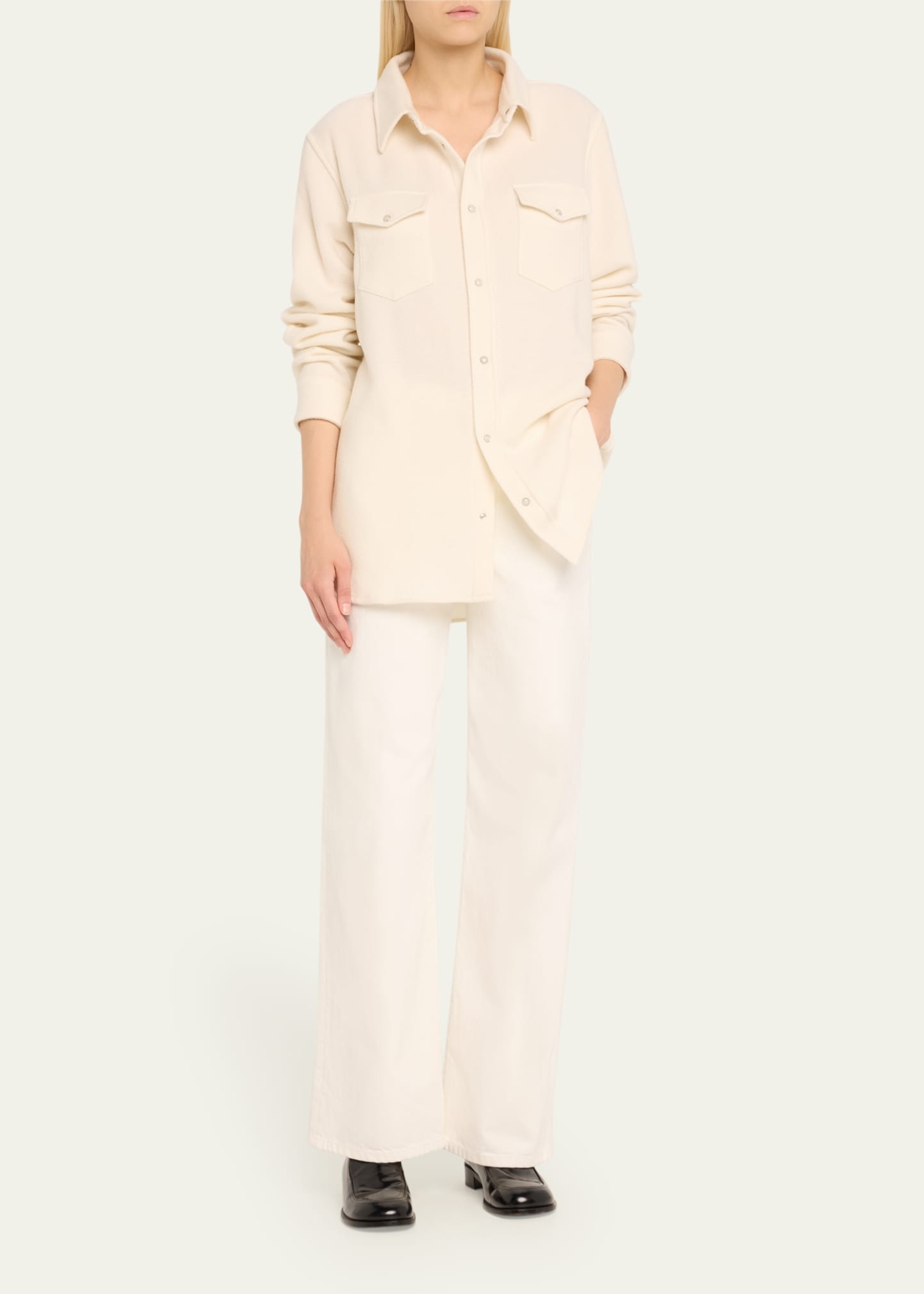 Cashmere Button-Front Shirt - 2