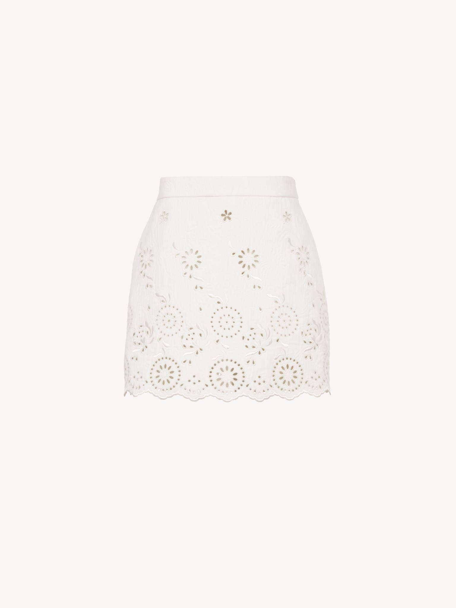 SCALLOPED MINI SKIRT IN A COTTON MIX - 2