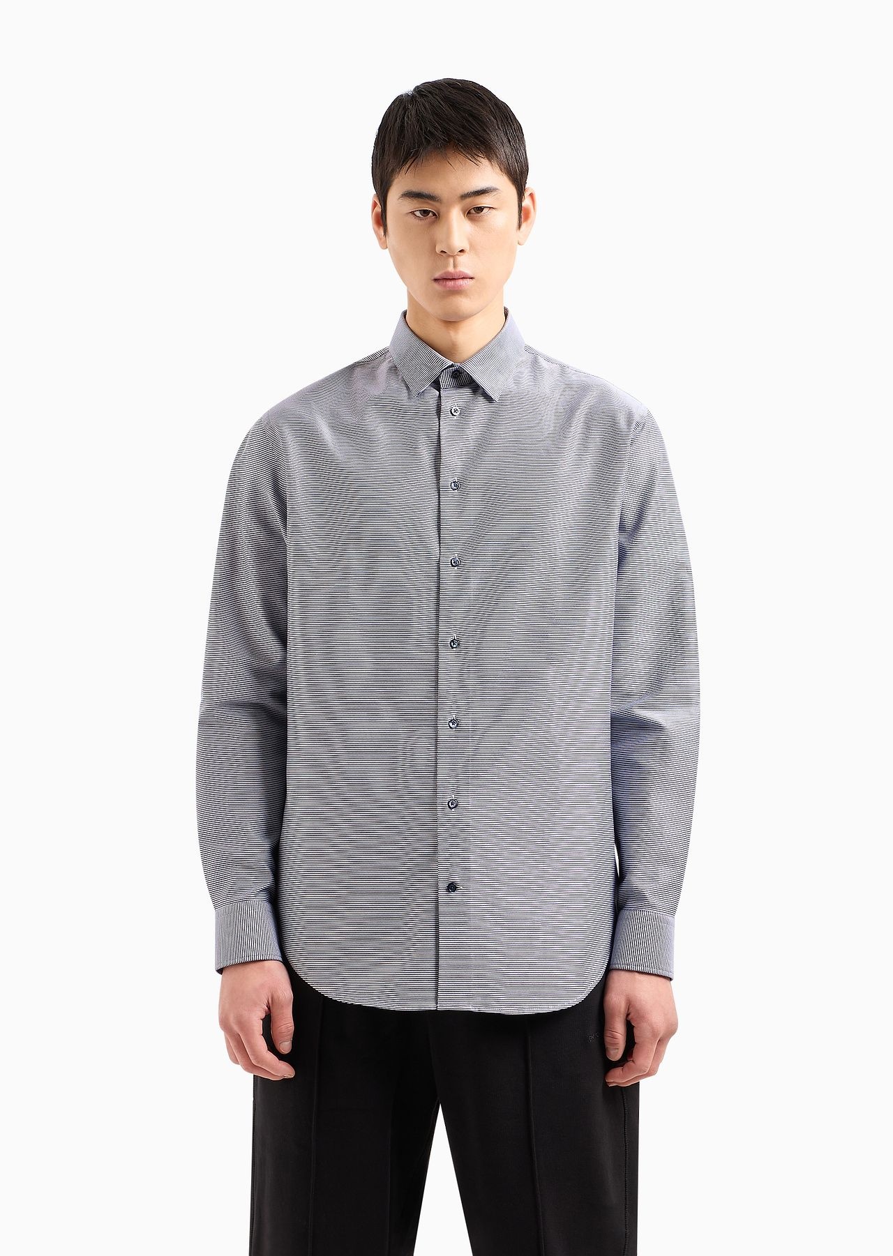 Modern-fit, striped twill shirt - 2