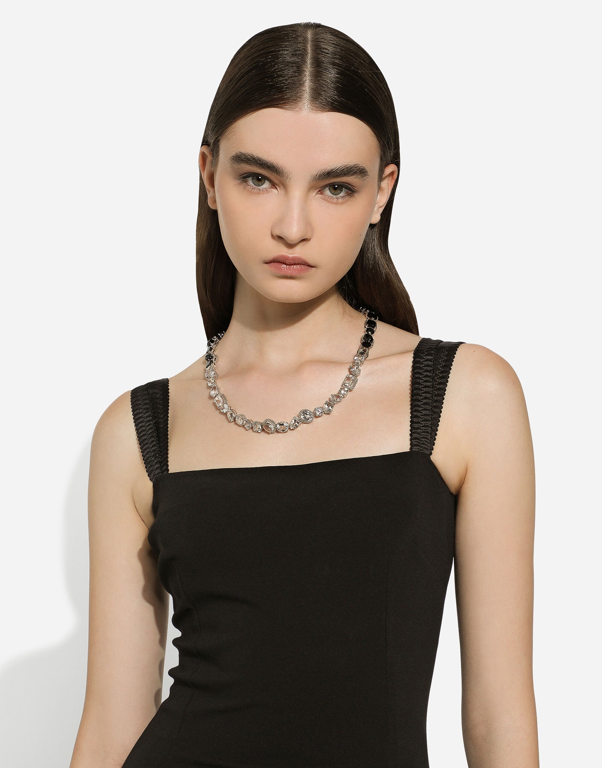 Rainbow Monochrome Necklace 18-carat white gold, spinels and topazes 2
