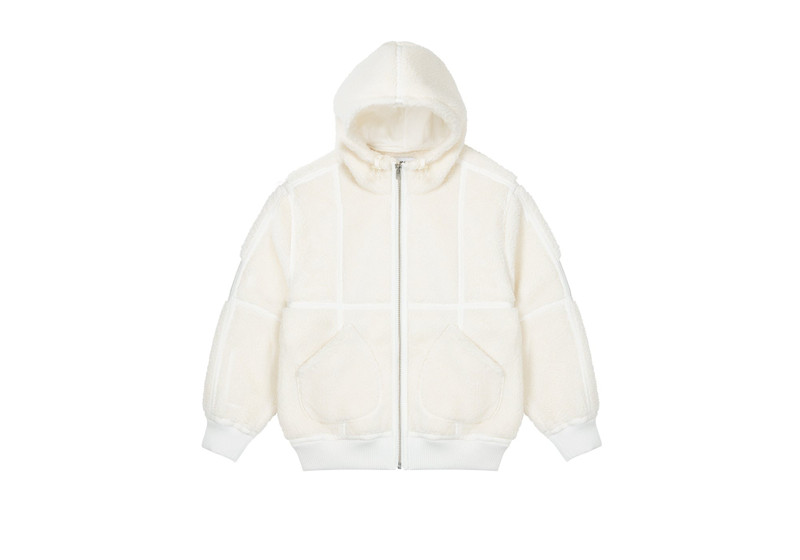 SHERPA HOODED JACKET OFF WHITE - 1
