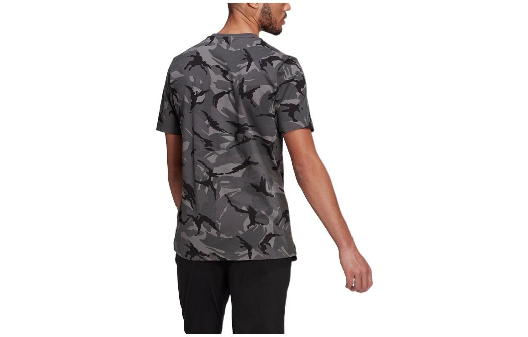 Men's adidas Camouflage Alphabet Large Logo Printing Round Neck Short Sleeve Black T-Shirt GK9951 - 2