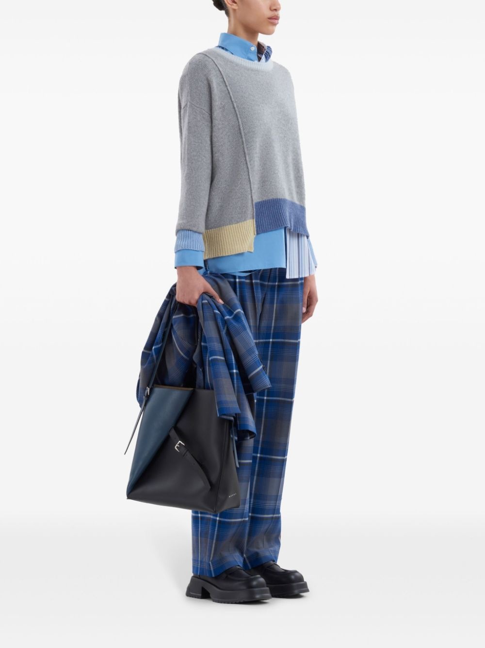 check-print tailored trousers - 2