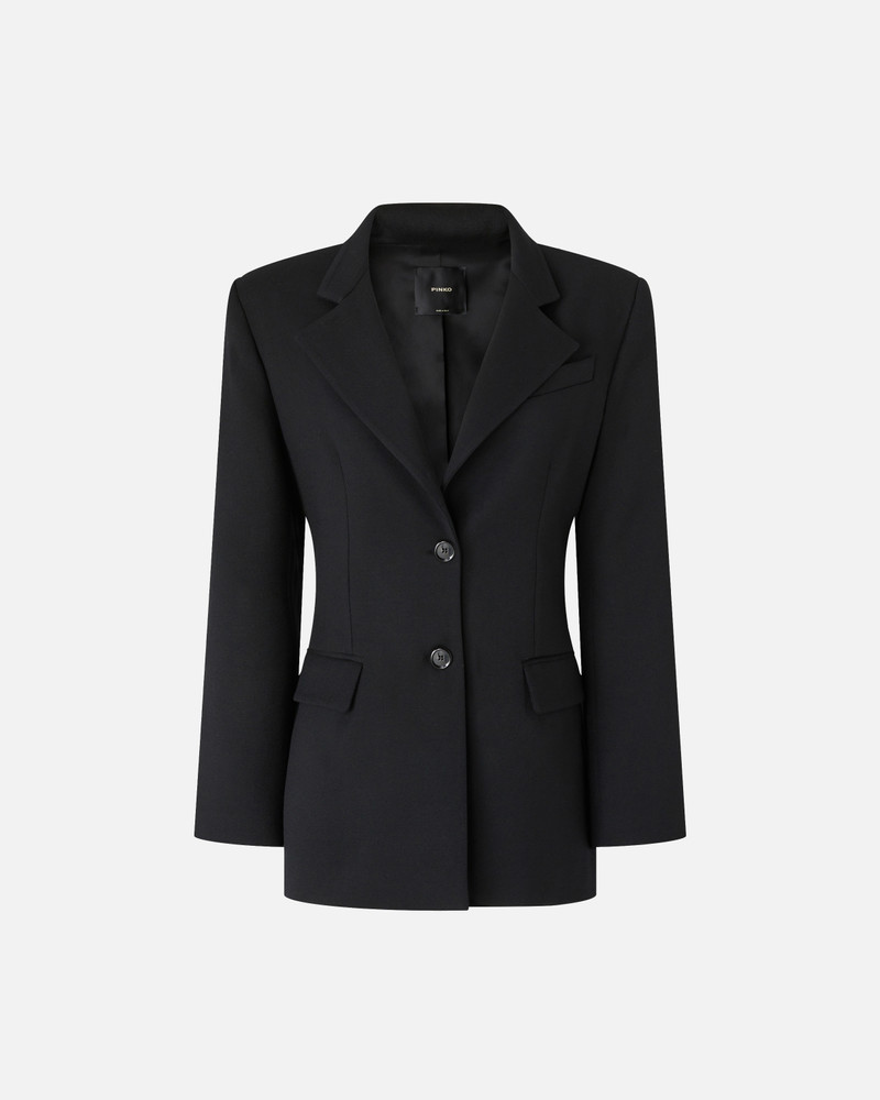 PINSTRIPED BLAZER WITH STRAP 1