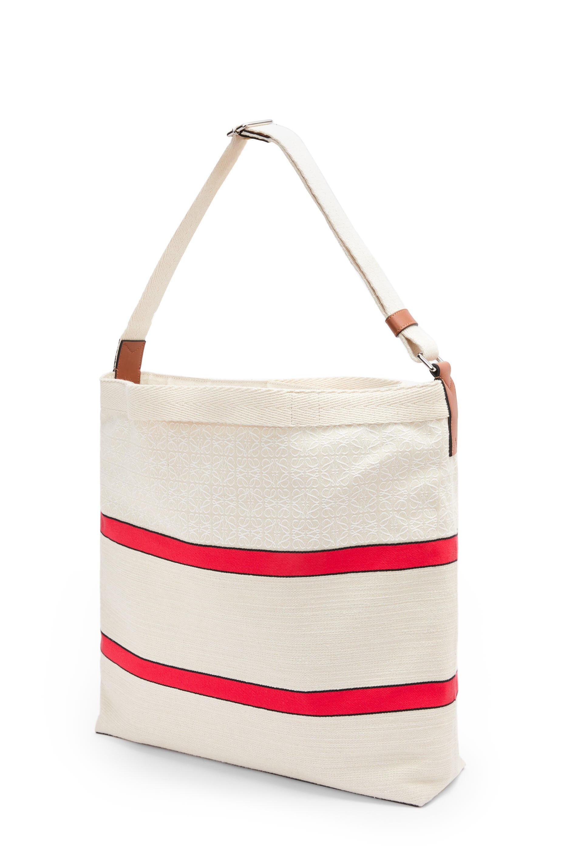 Crossbody tote in jacquard and calfskin - 3