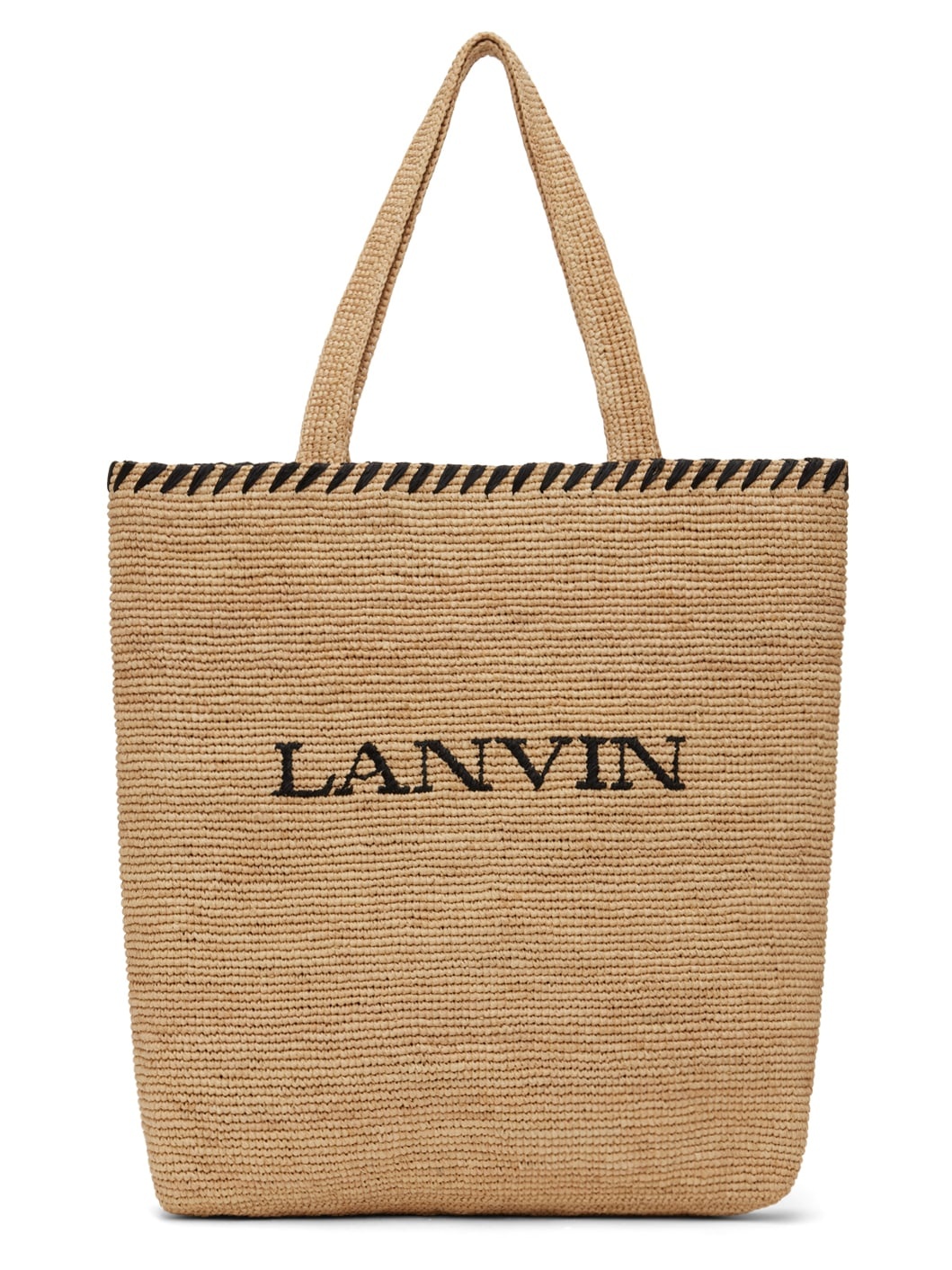 Beige Lanvin Raffia Tote - 1