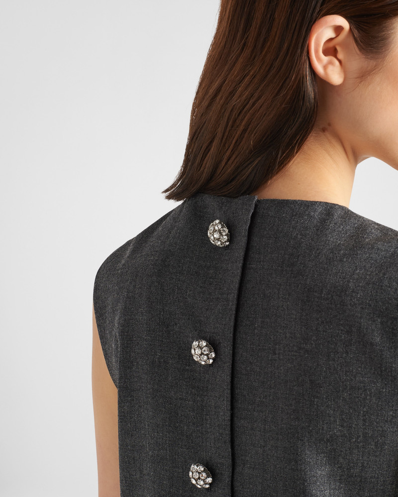Embroidered wool mini-dress 6