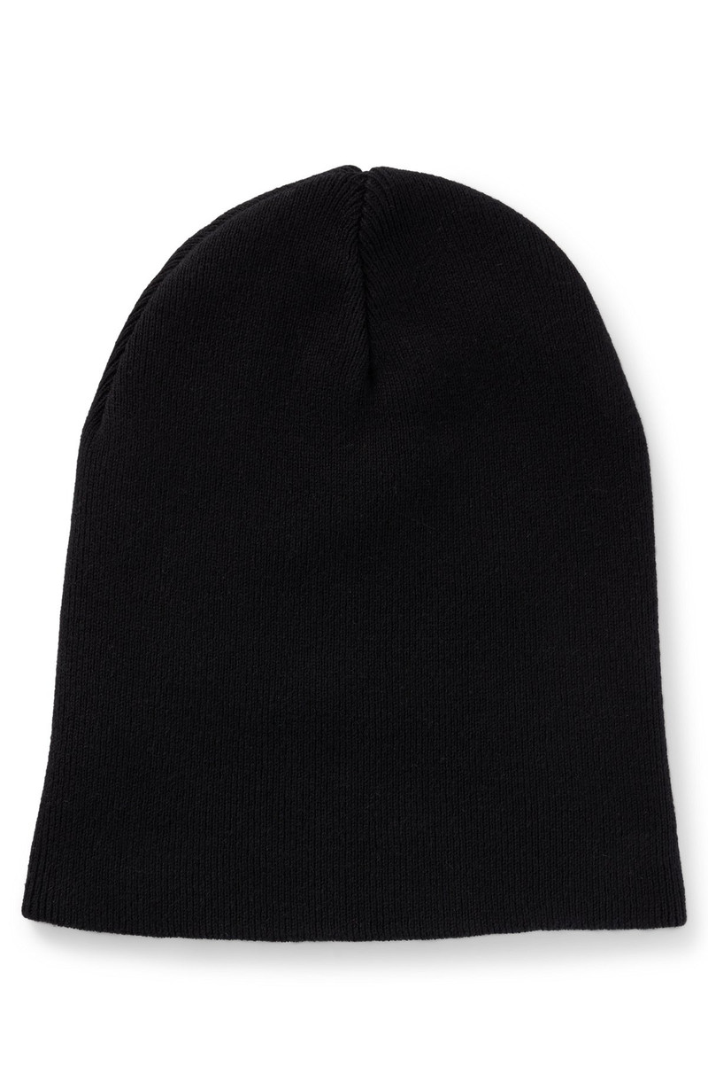 HUGO COTTON-KNIT BEANIE WITH BLUE LOGO LABEL outlook