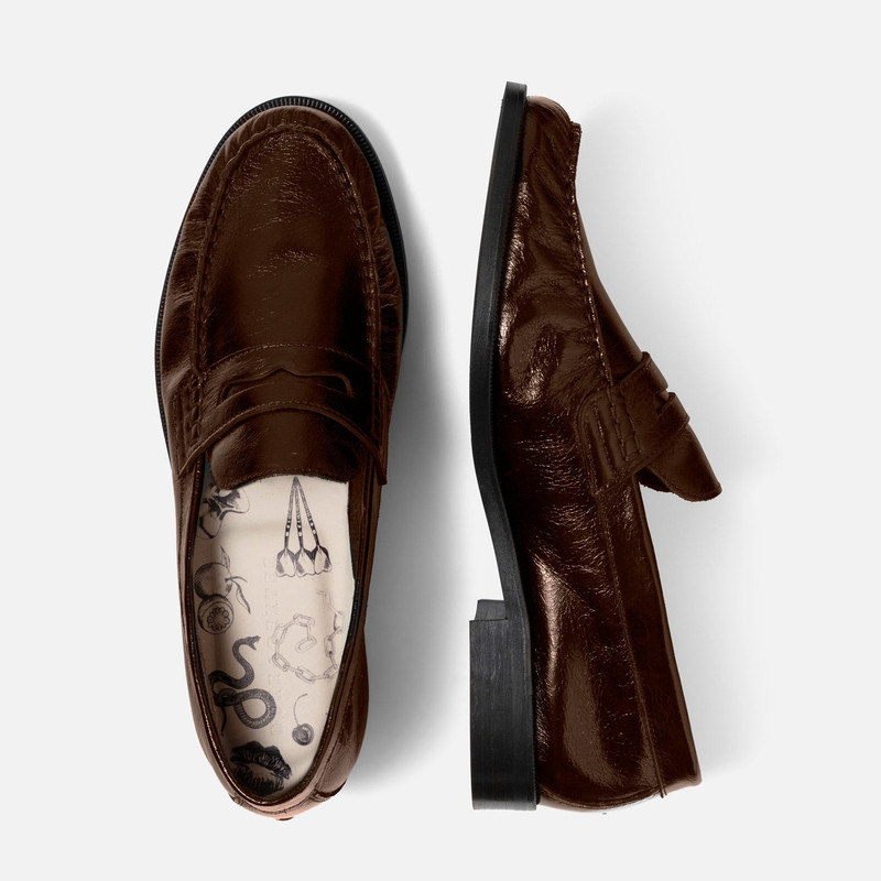 Ezra Chestnut Ruched Loafer - Men's 4