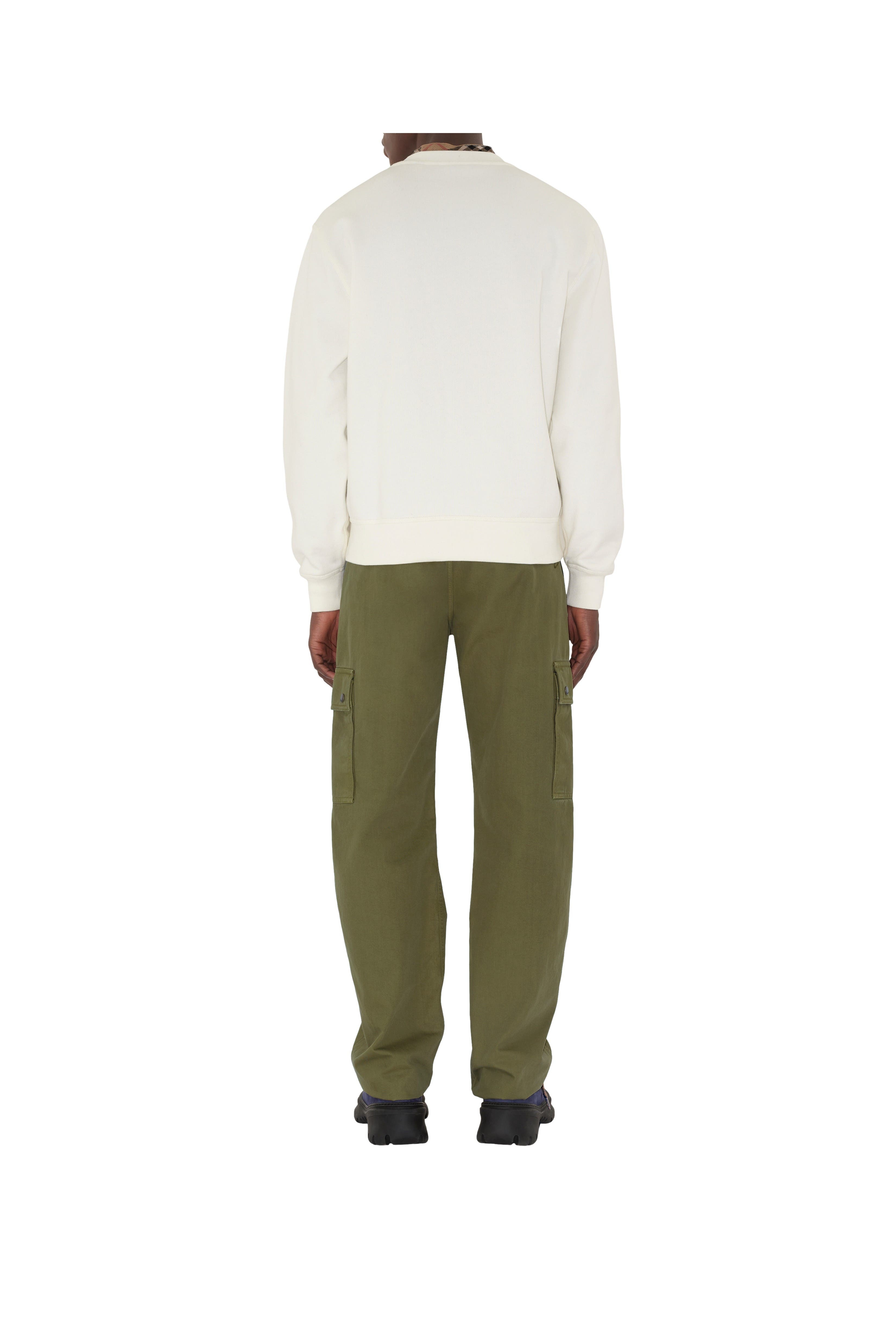 burberry Cross Stitch EKD  Cotton Sweatshirt in Chalk White at Nordstrom - 4