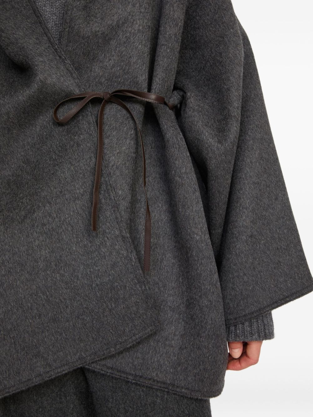 hooded wrap coat - 5