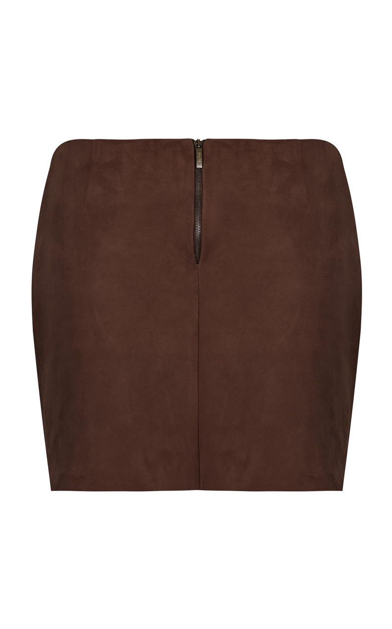 Buffalo Robe Gathered Suede Mini Skirt brown 3