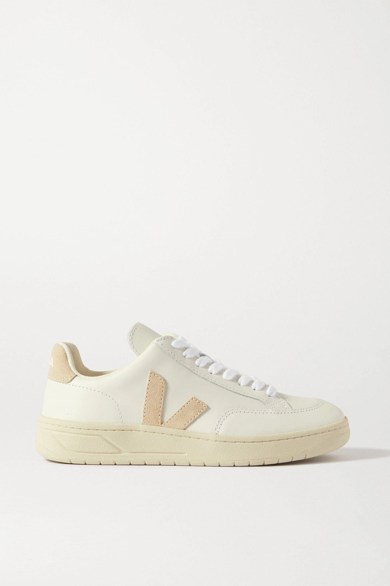 V-12 suede-trimmed leather sneakers - 1