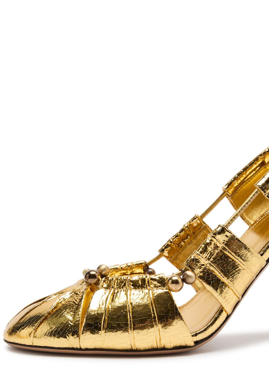 Chloe Luna 100 Cut-out Metallic-leather Pumps - 4