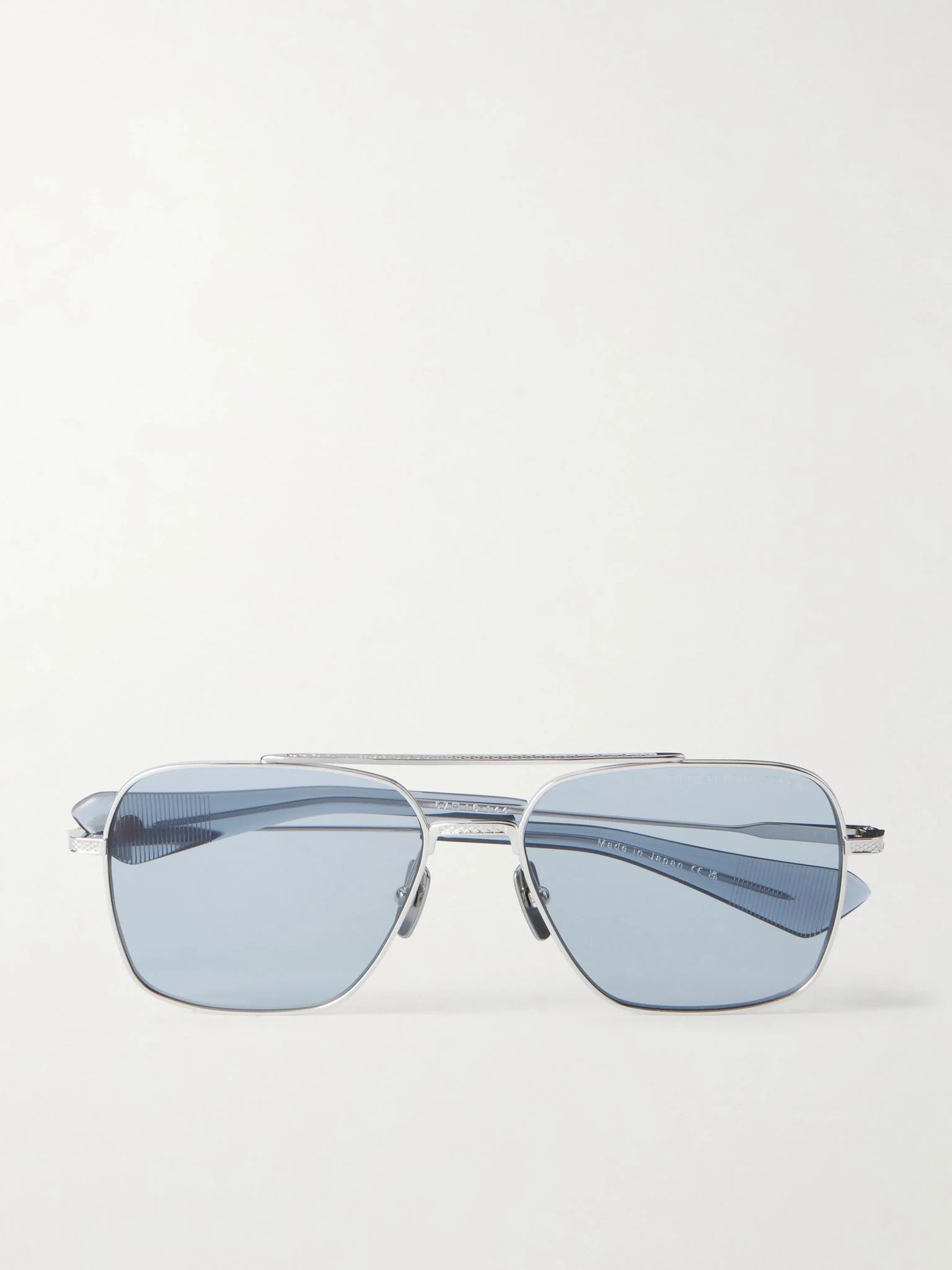 Flight-Seven Aviator-Style Titanium Sunglasses Silver - 1