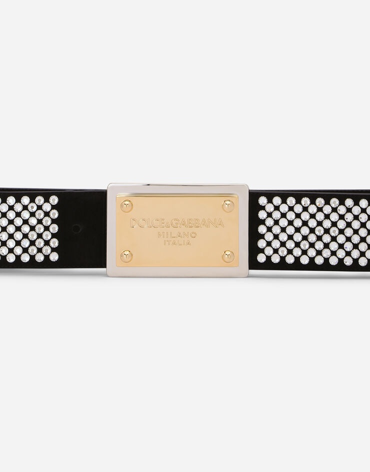Fusible-rhinestone belt with branded tag - 4