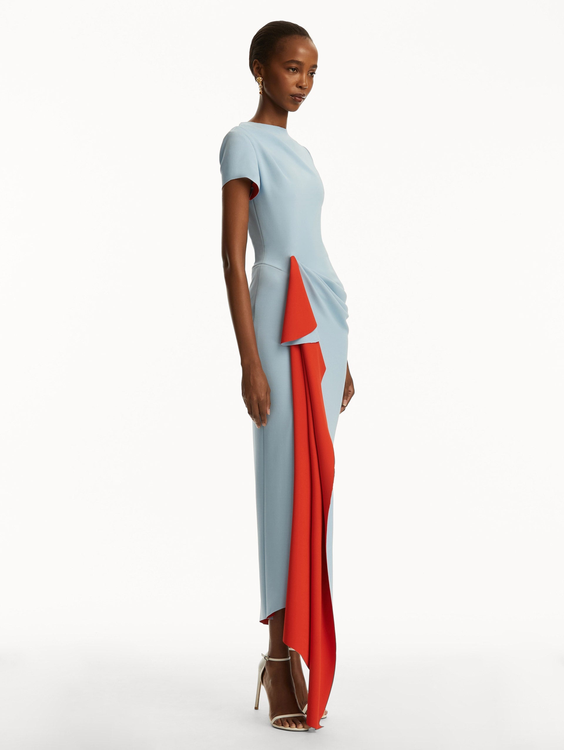 TWO-TONE JERSEY ASYMMETRICAL DRESS - 4