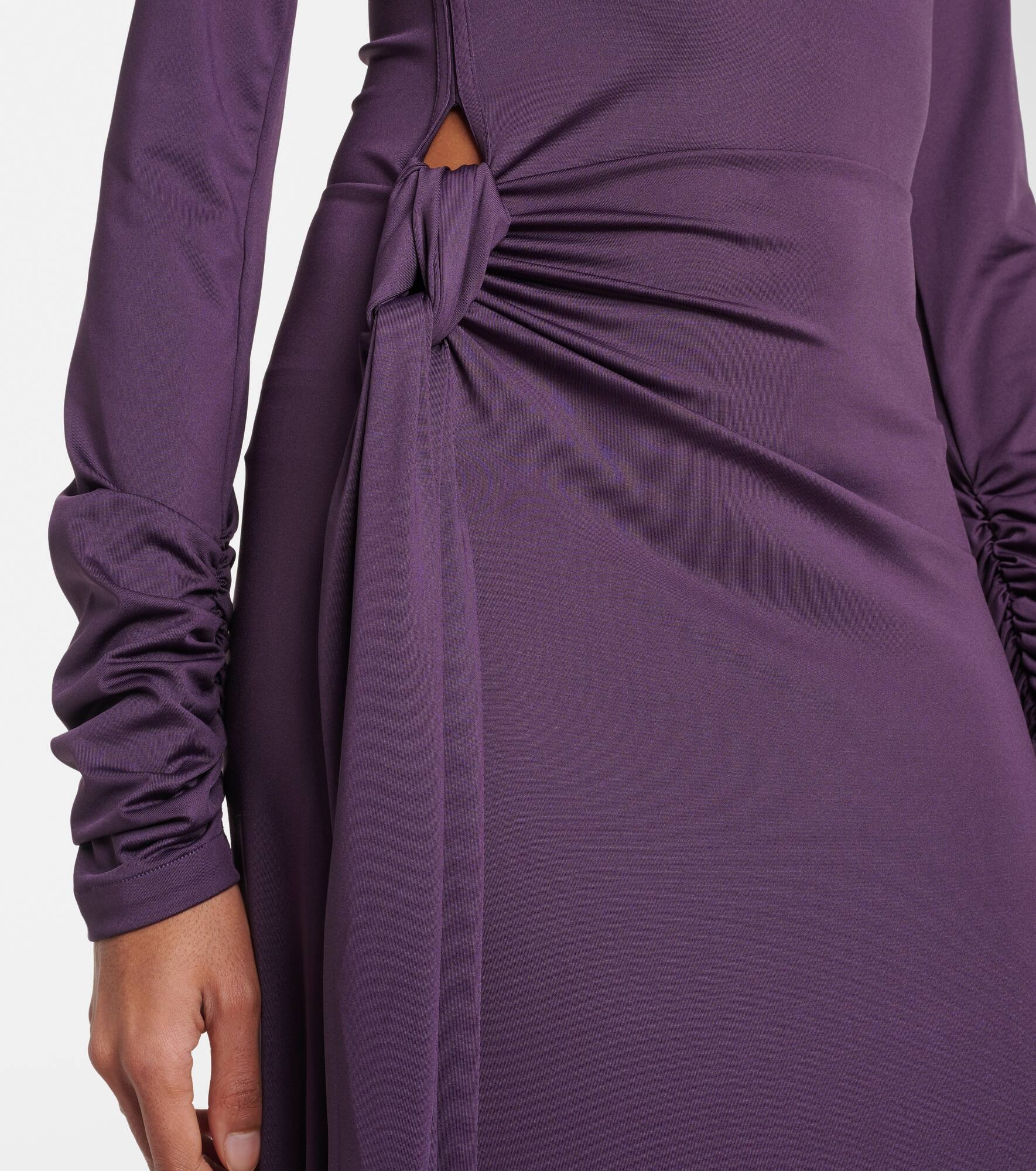 Cutout draped jersey maxi dress - 5