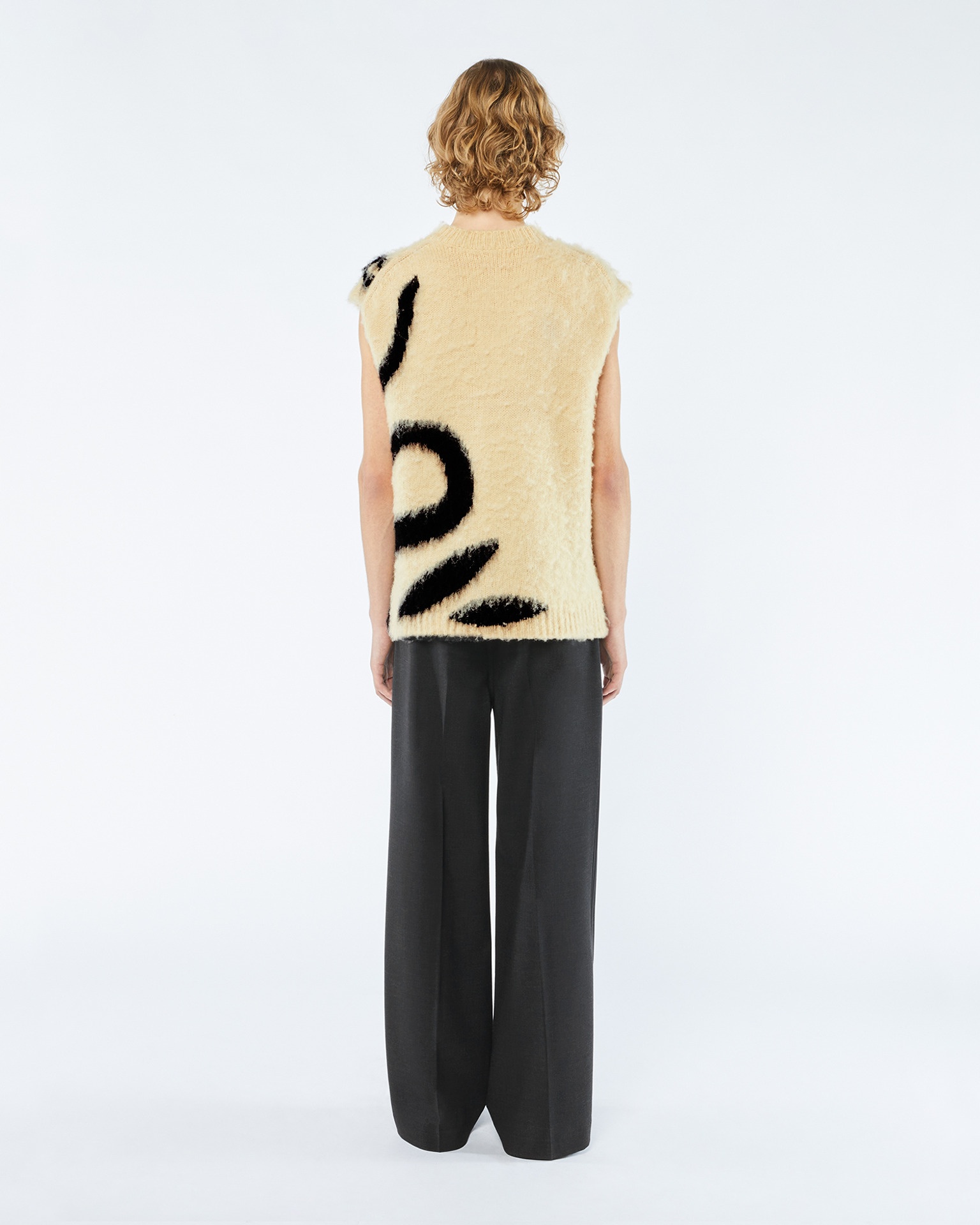 CURRAIN - Brushed merino wool vest - Vintage creme/black - 3