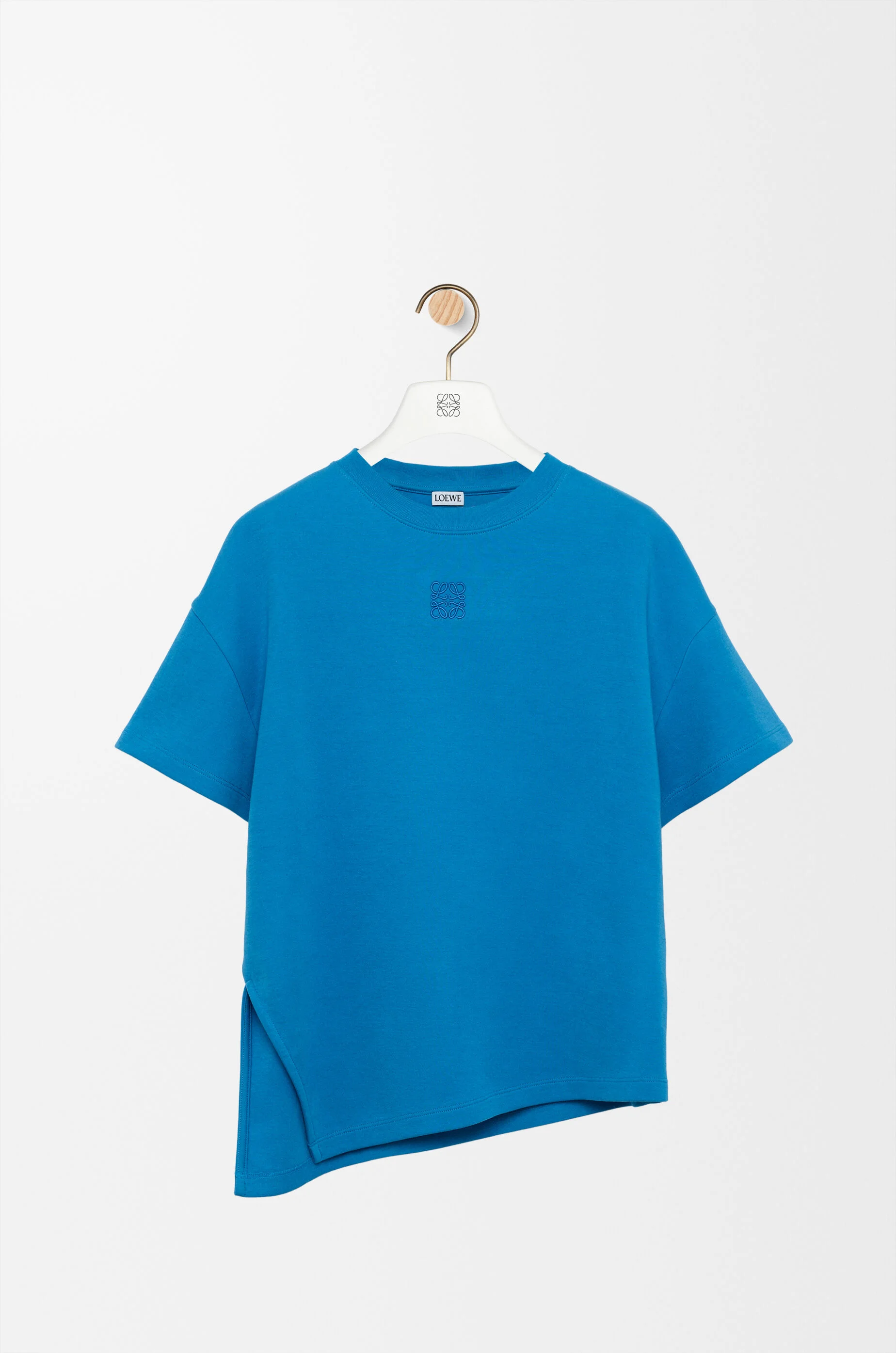 Asymmetric t-shirt in cotton blend - 1