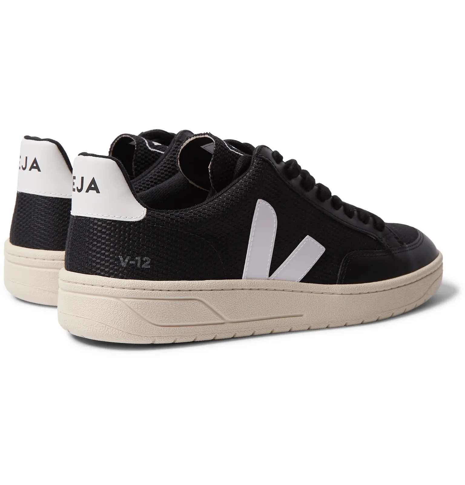 V-12 Leather-Trimmed B-Mesh Sneakers - 6