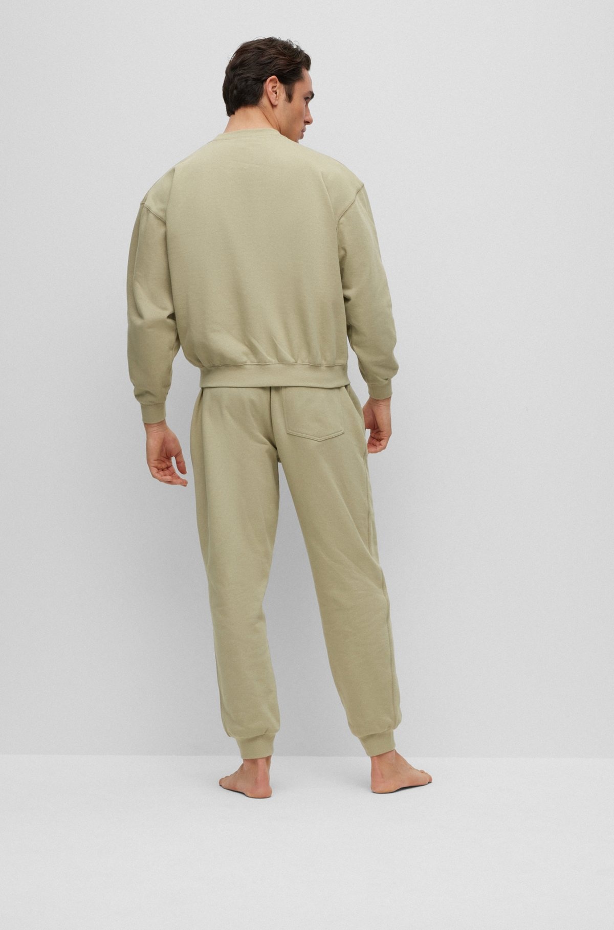 SUEDE-LOOK PAJAMAS IN COTTON WITH EMBROIDERED LOGOS - 3